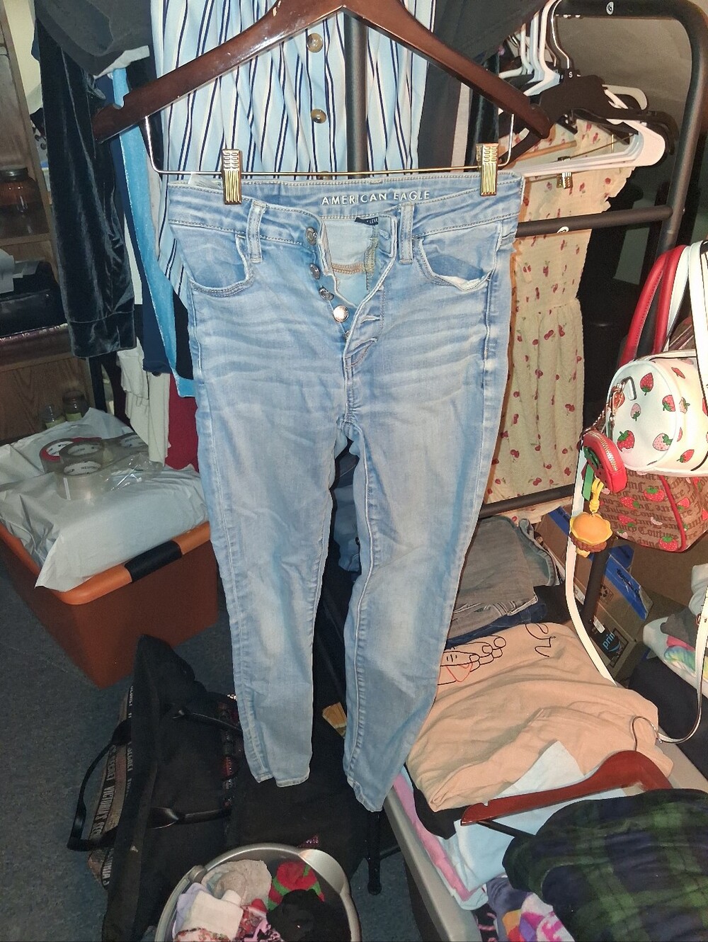 American Eagle Outfitters Light Wash Skinny Jeans - Light Blue